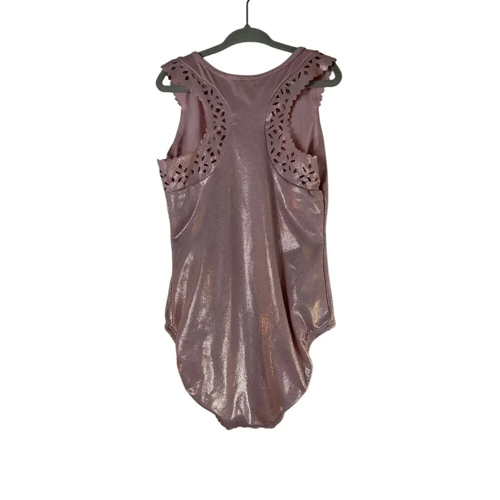 JUSTICE Girl’s Shimmer Laser Cut Dance/ Gymnastics Leotard / Size: 10